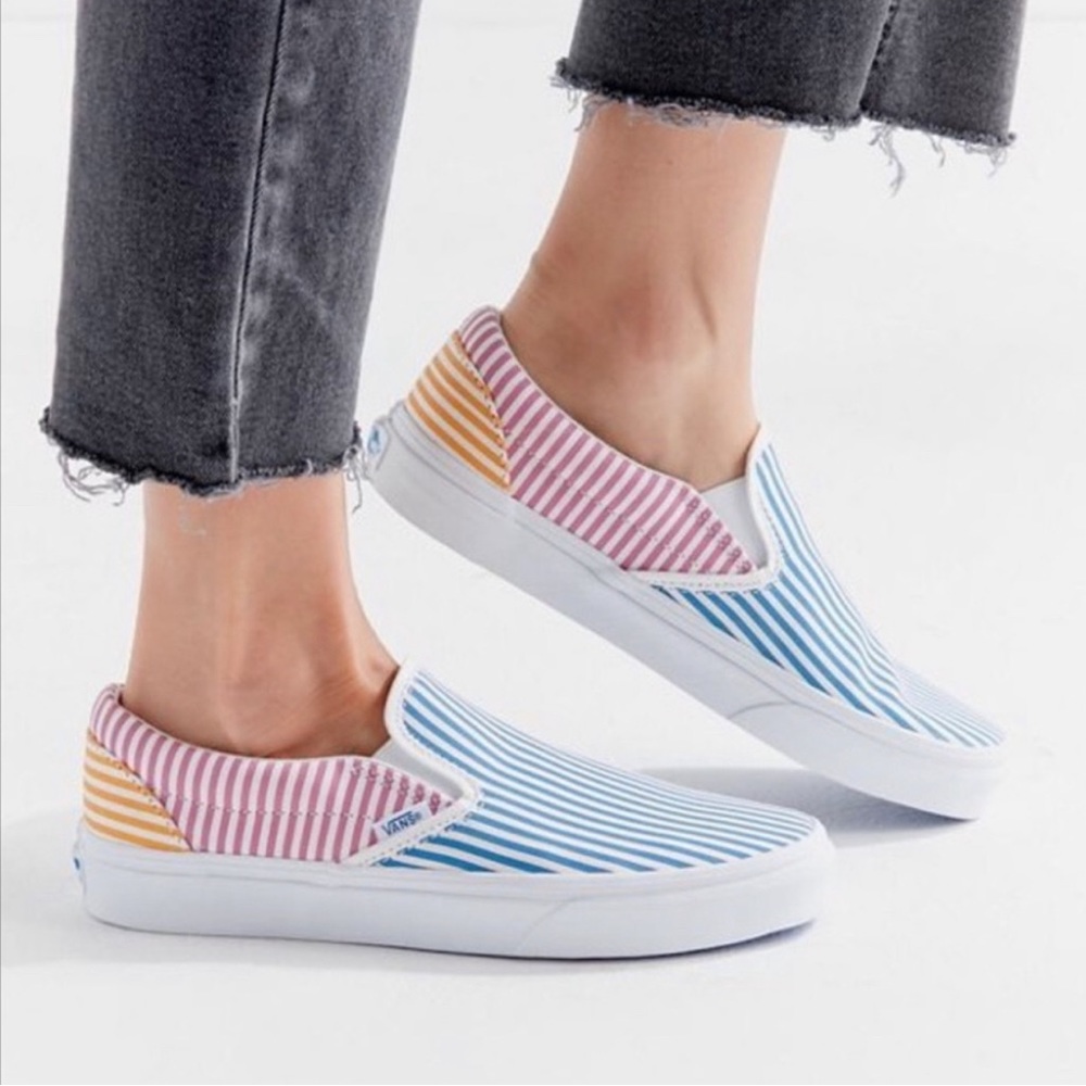 Vans Slip On Deck Club Skate Shoe- Multi stripe